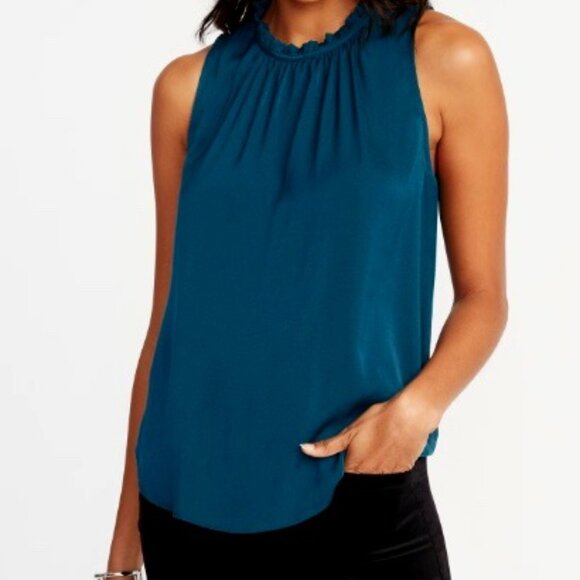 Old Navy Tops - Old Navy Relaxed Sleeveless Ruffle-Trim Satin Top for Women